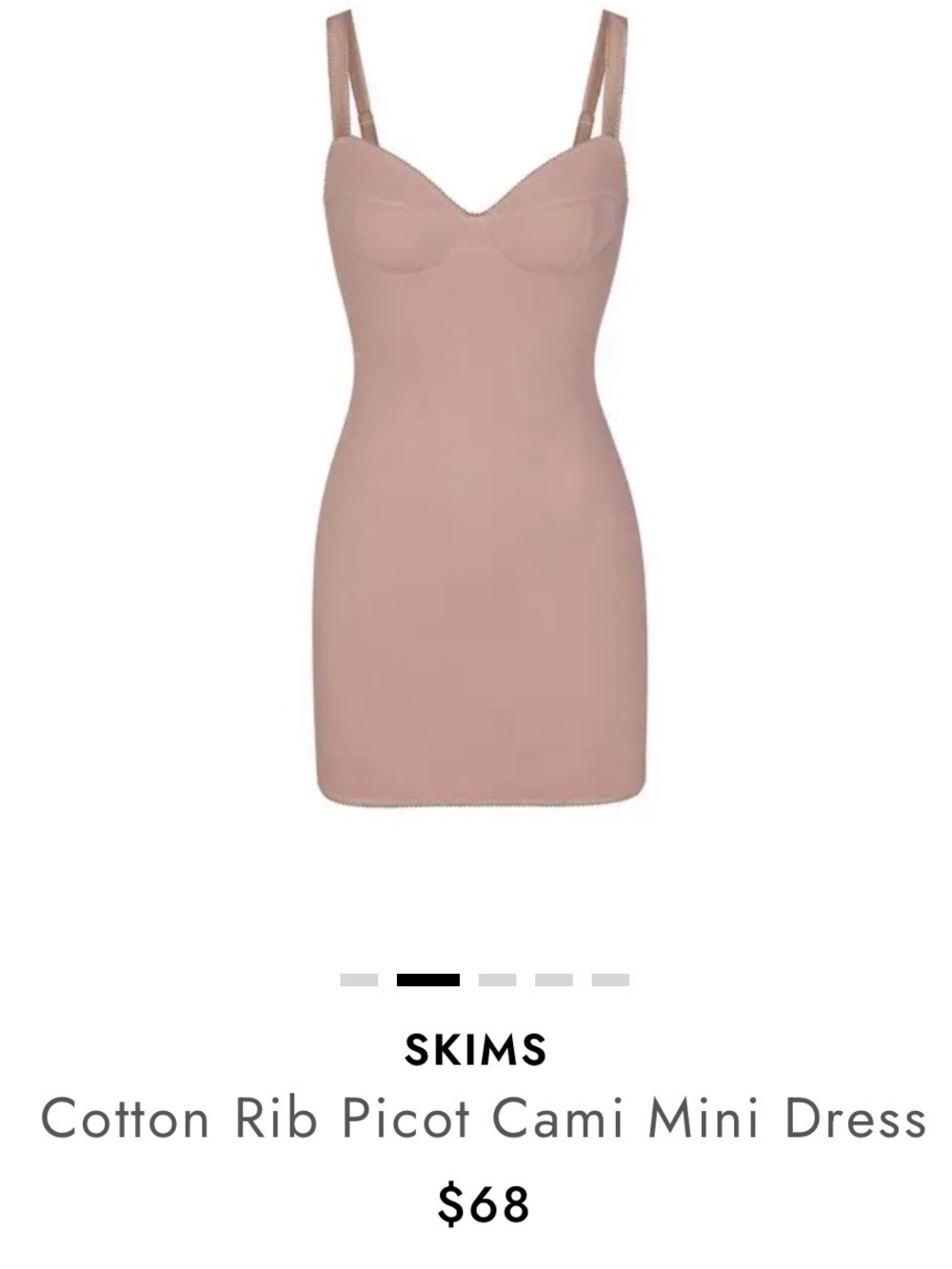 SKIMS Cotton Rib Picot Cami Mini Dress - Blush